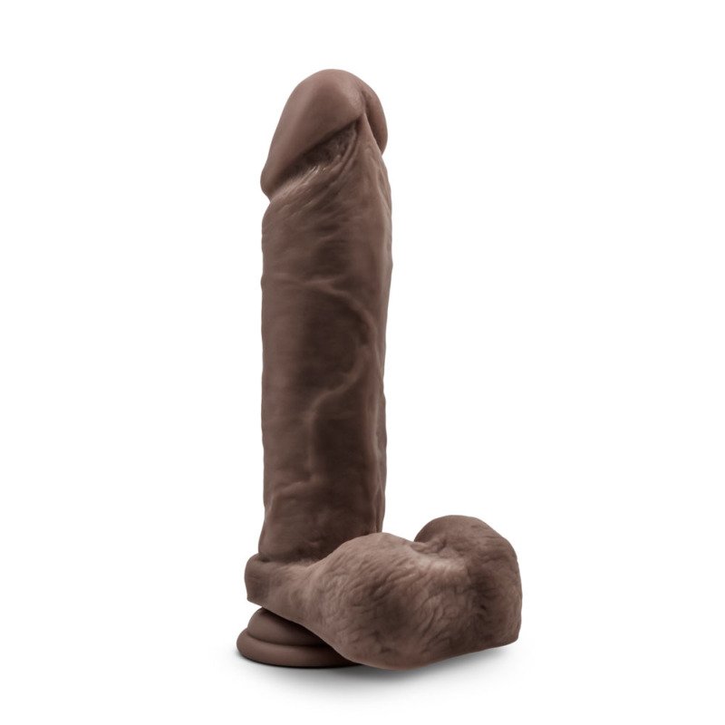 Au Natural - 9.5 Inch Dildo With Suction Cup - Chocolate - Image 4