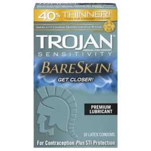 Trojan Sensitivity Bareskin Lubricated Condoms - 10 Pack
