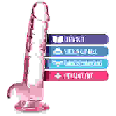 Naturally Yours - 7 Inch Crystalline Dildo - Rose