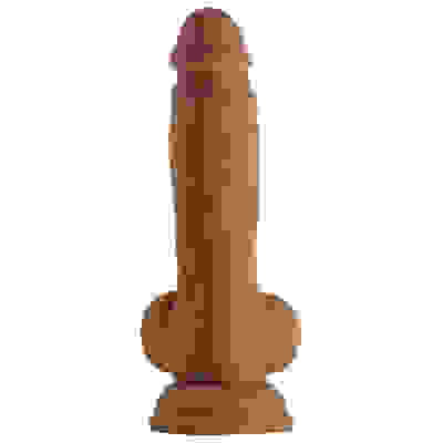 Shaft - Model a 7.5 Inch Liquid Silicone Dong With Balls - Oak