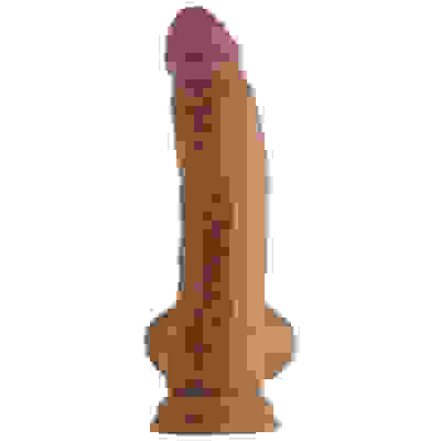Shaft - Model N 9.5 Inch Liquid Silicone Dong With Balls - Oak