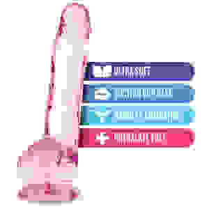 Naturally Yours - 8 Inch Crystalline Dildo - Rose