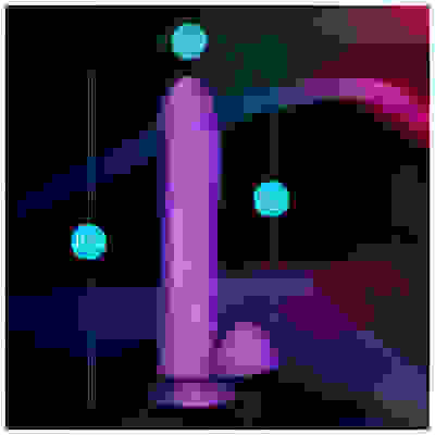 Neo Elite - 11 Inch Silicone Dual Density Cock With Balls - Neon Purple