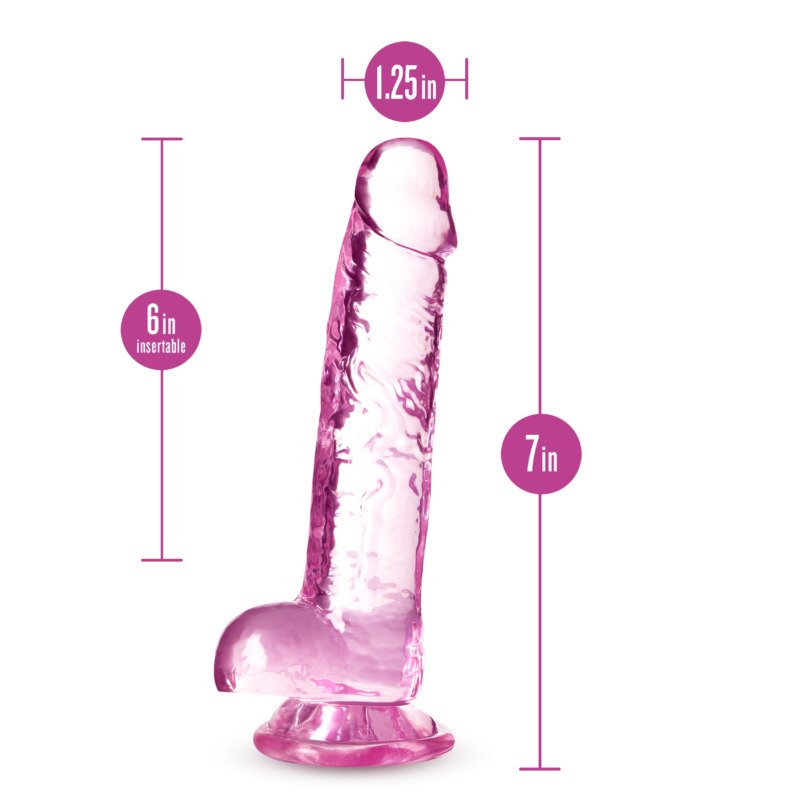 Naturally Yours - 7 Inch Crystalline Dildo - Rose - Image 2
