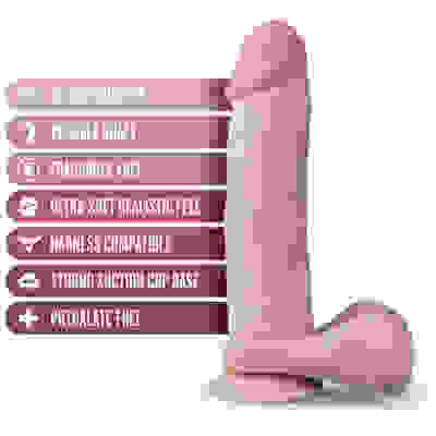 Dr. Skin Plus - 9 Inch Thick Posable Dildo With Balls - Vanilla