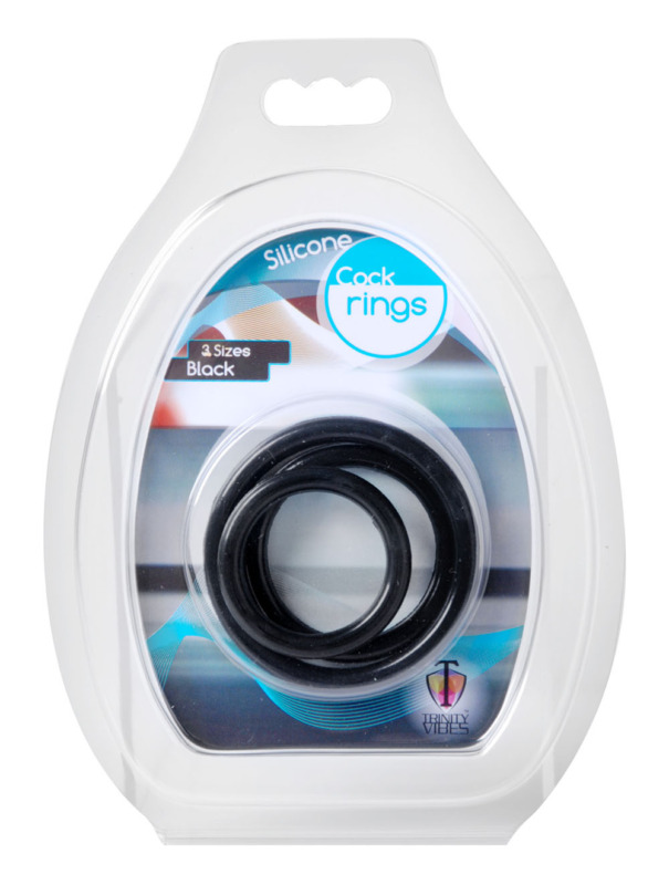 Trinity Silicone Cock Rings - Black - Image 2