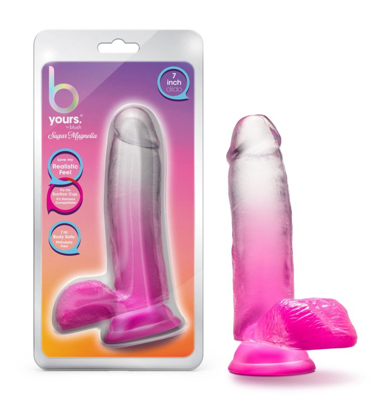 B Yours - Sugar Magnolia - 7 Inch Dildo - Fuchsia - Image 3