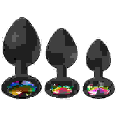 Cloud 9 Novelties Gems Silicone Anal Plug - Includes Small, Med & Large Size