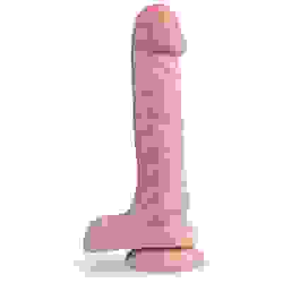 Dr. Skin Plus - 9 Inch Posable Dildo With Balls -  Vanilla