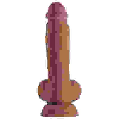 Shaft - Model a 8.5 Inch Liquid Silicone Dong With Balls - Oak