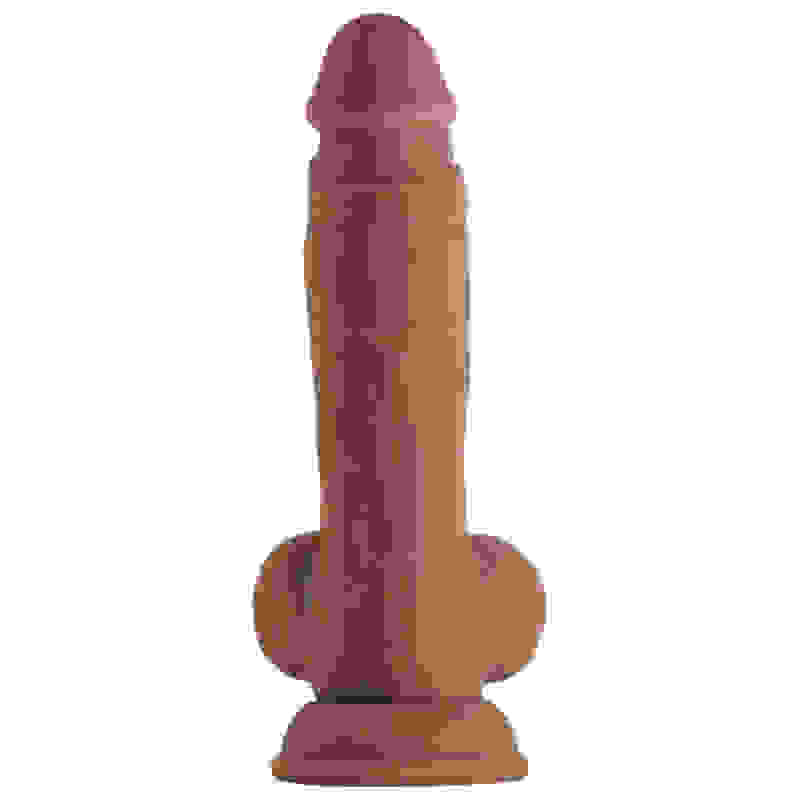 Shaft - Model a 8.5 Inch Liquid Silicone Dong With Balls - Oak