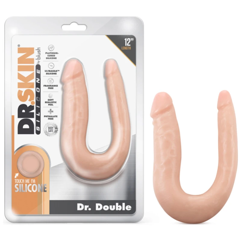 Dr. Skin Silicone - Dr. Double - 12 Inch Double  Dong - Vanilla
