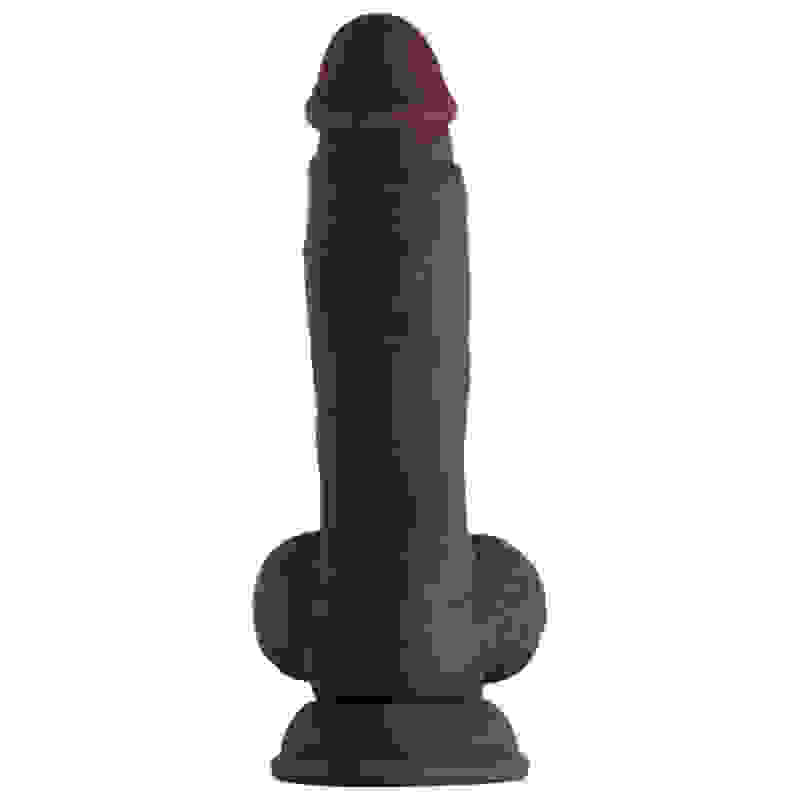 Shaft - Model a 8.5 Inch Liquid Silicone Dong With Balls - Mahogany