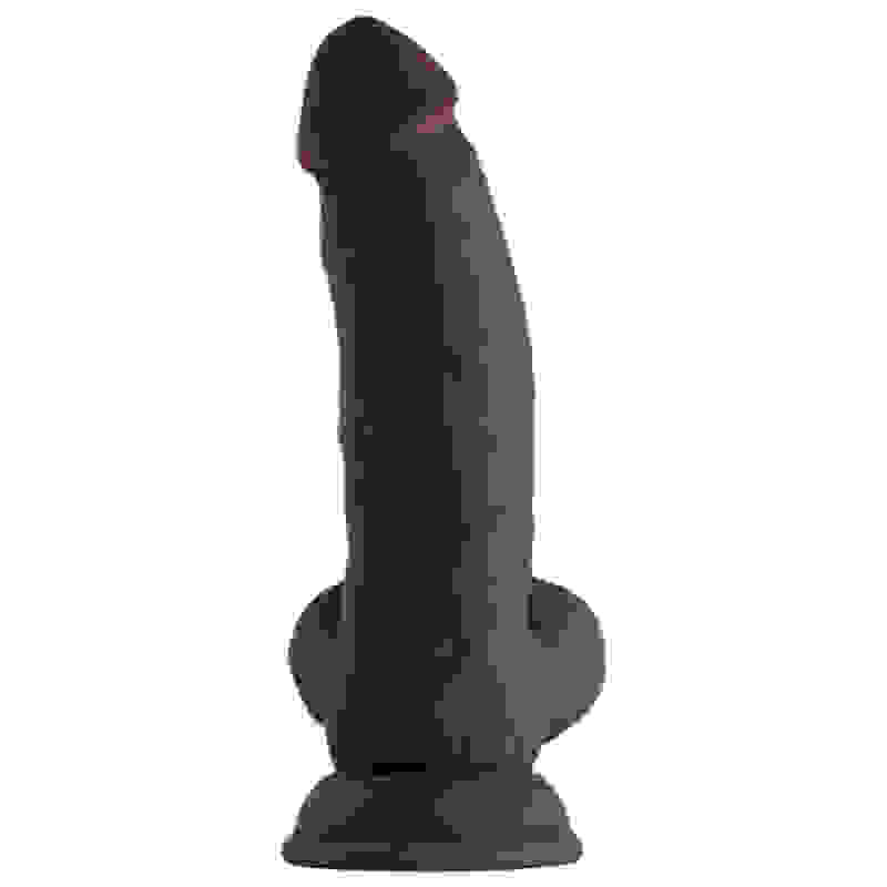 Shaft - Model N 7.5 Inch Liquid Silicone Dong With Balls - Mahogany