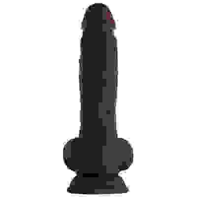 Shaft - Model a 9.5 Inch Liquid Silicone Dong With Balls - Mahogany