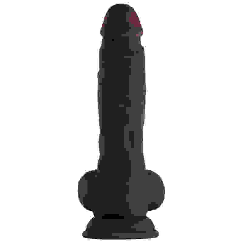Shaft - Model a 9.5 Inch Liquid Silicone Dong With Balls - Mahogany