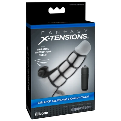 Fantasy X-Tensions Deluxe Silicone Power Cage  - Black
