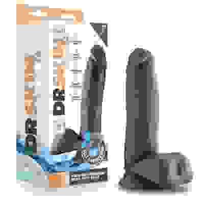 Dr. Skin Glide - 7 Inch Self Lubricating Dildo  With Balls - Chocolate