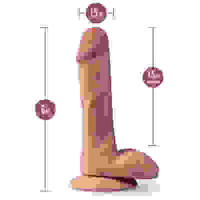 Dr. Skin Plus - 6 Inch Posable Dildo With Balls -  Mocha