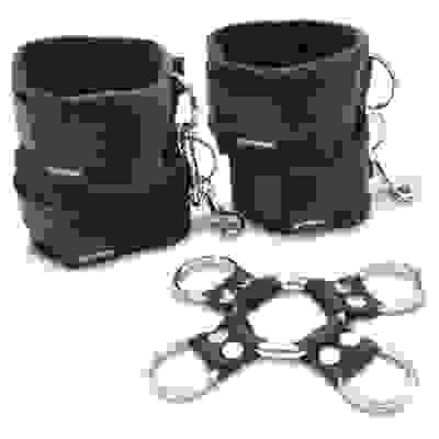 5 Piece Hog Tie and Cuff Set - Black