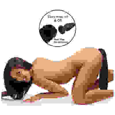 Interchangeable Black Fox Tail