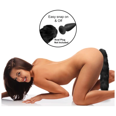 Interchangeable Black Fox Tail