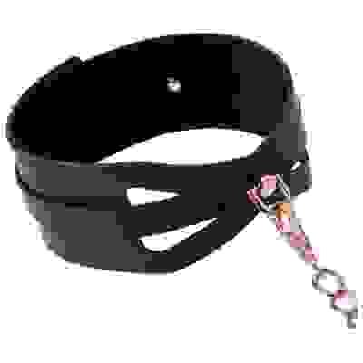 Brat Collar and Leash - Black / Rose Gold