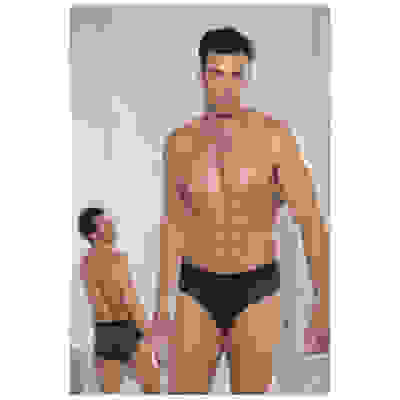 Men's Brief - Studded - Large - Black