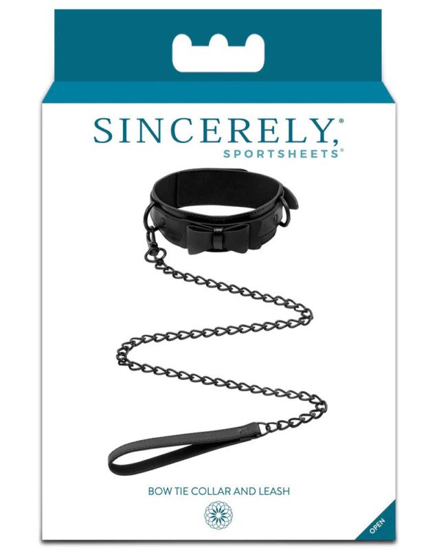Bow Tie Collar & Leash - Black - Image 2