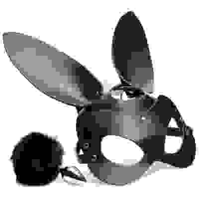 Bunny Tail Anal Plug and Mask Set
