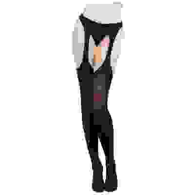 Sheer Suspender Pantyhose - One Size - Black