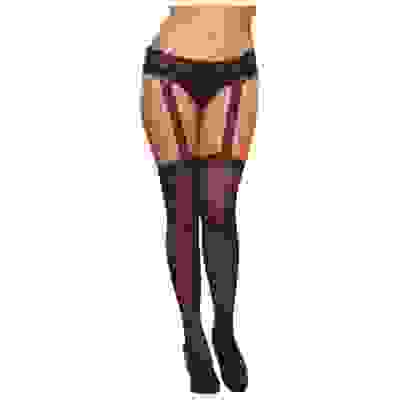 Pantyhose With Garters - Queen Size - Black