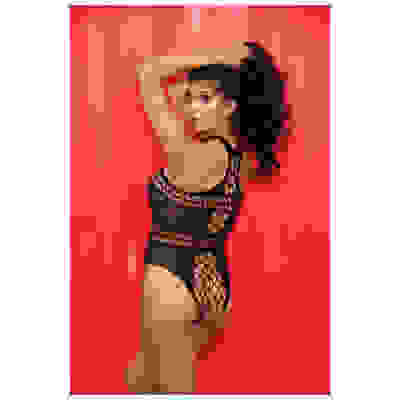 Geometric Knit Teddy - One Size - Black