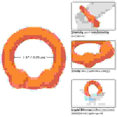 Alpha Liquid Silicone Dual Ball Ring - Orange Orange