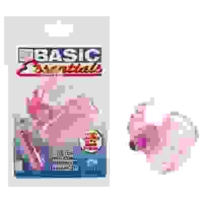 Basic Essentials Stretchy Vibrating Bunny Enhancer - Pink