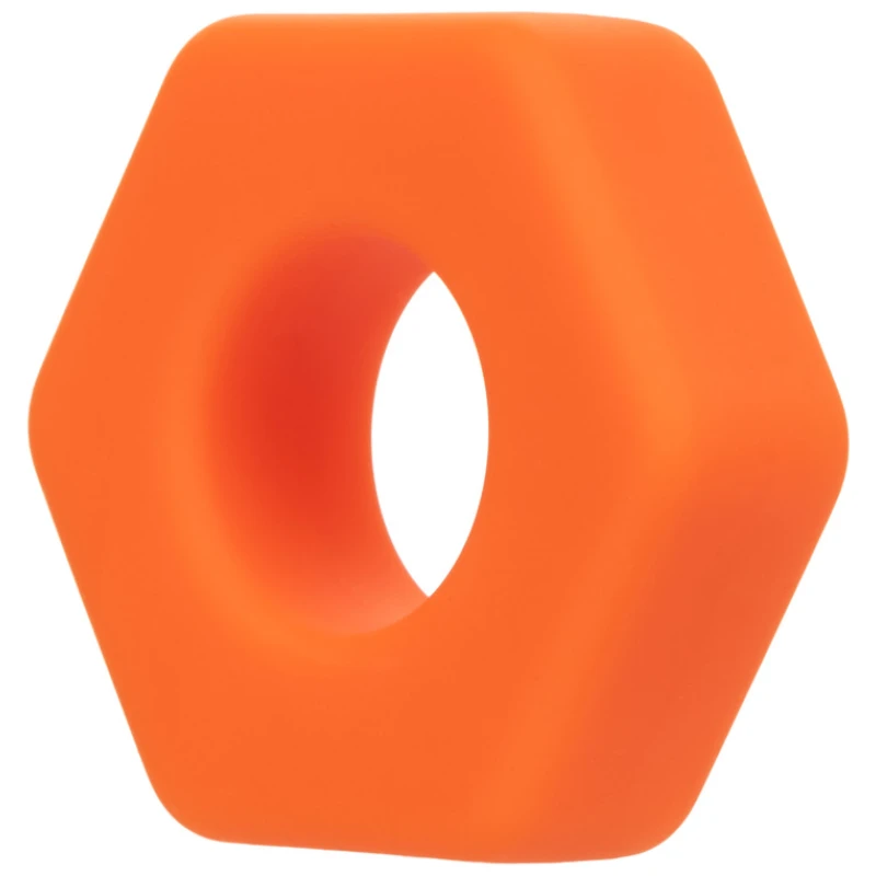 Alpha Liquid Silicone Prolong Sexagon Ring -  Orange