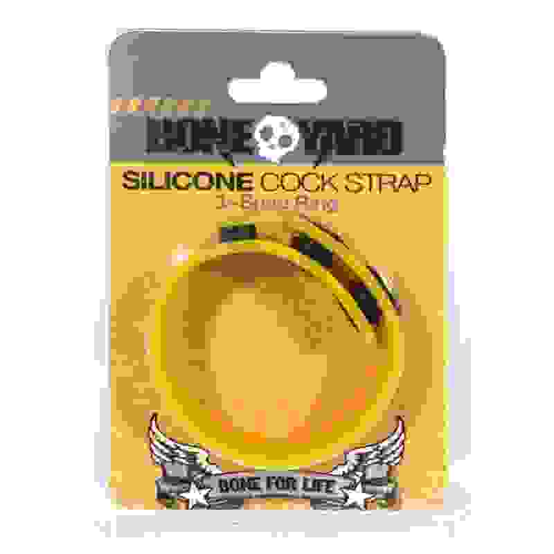 Boneyard Silicone Cock Strap 3 - Snap Ring - Yellow