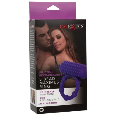 Silicone Rechargeable 5 Bead Maximus Ring - Purple