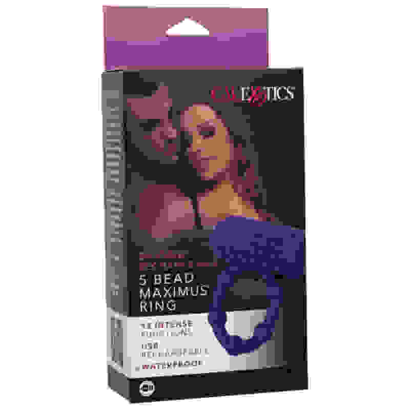 Silicone Rechargeable 5 Bead Maximus Ring - Purple