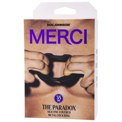 Merci - the Paradox - Silicone Covered Metal Cock Ring - 35mm - Black