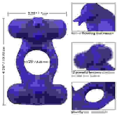 Silicone Rechargeable Triple Orgasm Enhancer -  Purple
