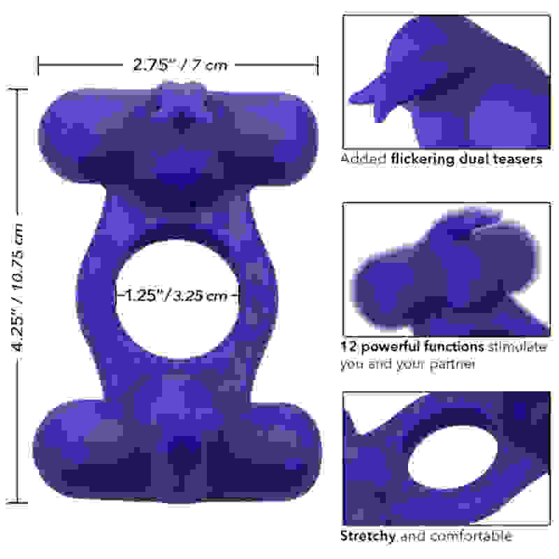 Silicone Rechargeable Triple Orgasm Enhancer -  Purple