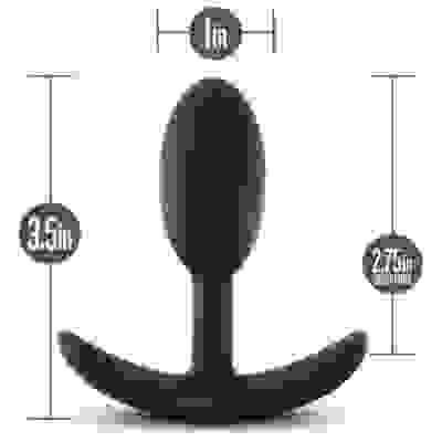 Anal Adventures - Platinum - Silicone Vibra Slim  Plug - Small - Black