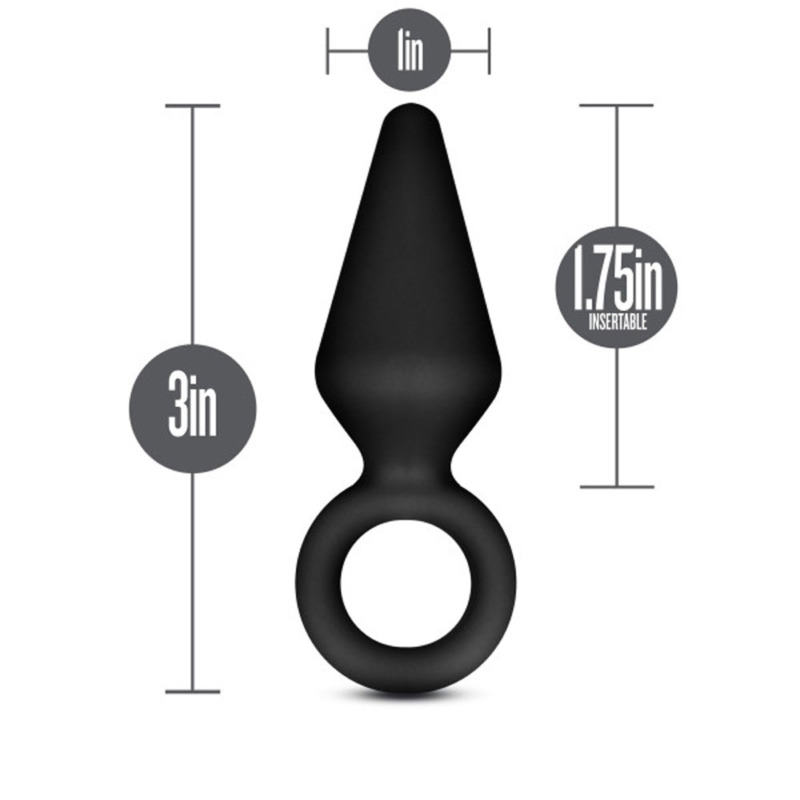 Anal Adventures - Platinum - Silicone Loop Plug - Small - Black - Image 2