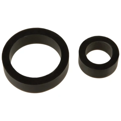 Titanmen Cock Ring Platinum Silicone  Double Pack - Black