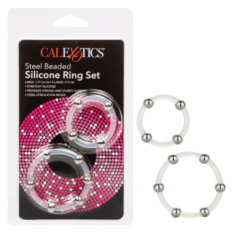 Steel Beaded Silicone Ring Set - Image 2