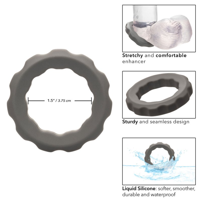 Alpha Liquid Silicone Erect Ring - Gray - Image 2