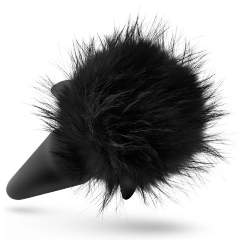 Anal Adventures - Platinum - Rabbit Tail  Plug -  Black