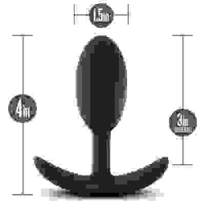 Anal Adventures - Platinum - Silicone Vibra Slim Plug -Medium - Black