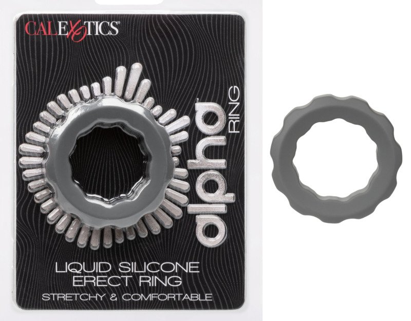 Alpha Liquid Silicone Erect Ring - Gray - Image 3